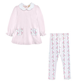 BABY CLUB CHIC soft roses scalloped leggings set