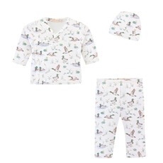 BABY CLUB CHIC mallard ducks printed take me home w/hat set