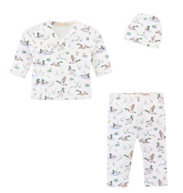 BABY CLUB CHIC mallard ducks printed take me home w/hat set