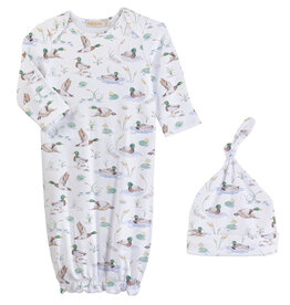BABY CLUB CHIC mallard ducks printed gown and hat set