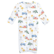 BABY CLUB CHIC tractor farm printed conv.  gown