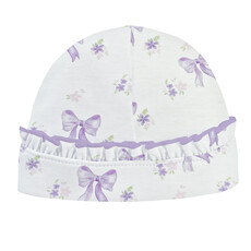 BABY CLUB CHIC lavender bows printed hat w/ ruffle
