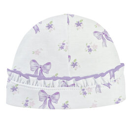 BABY CLUB CHIC lavender bows printed hat w/ ruffle