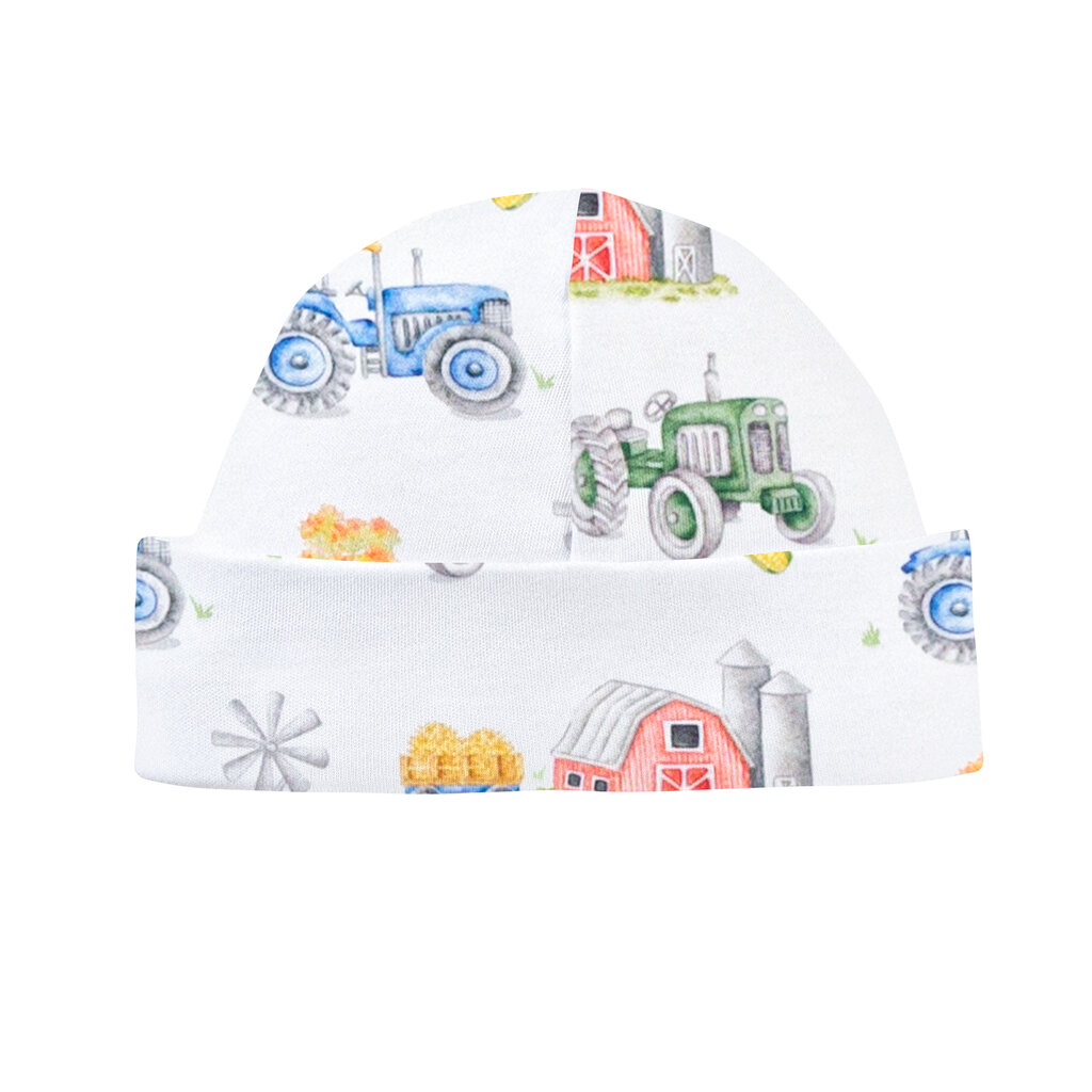 BABY CLUB CHIC tractor farm printed round hat