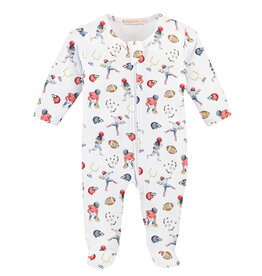 BABY CLUB CHIC football champs printed zipped footie