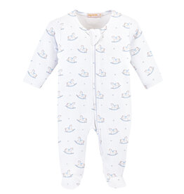 BABY CLUB CHIC tiny rocking horse printed zipped footie