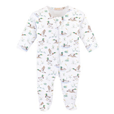 BABY CLUB CHIC mallard ducks printed zipped footie