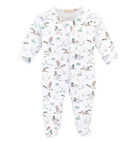 BABY CLUB CHIC mallard ducks printed zipped footie