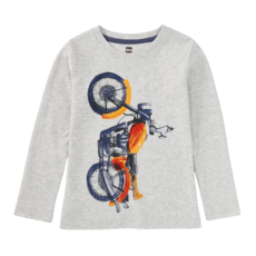 Boy's Motor Bike Graphic Tee Lt Grey Heather
