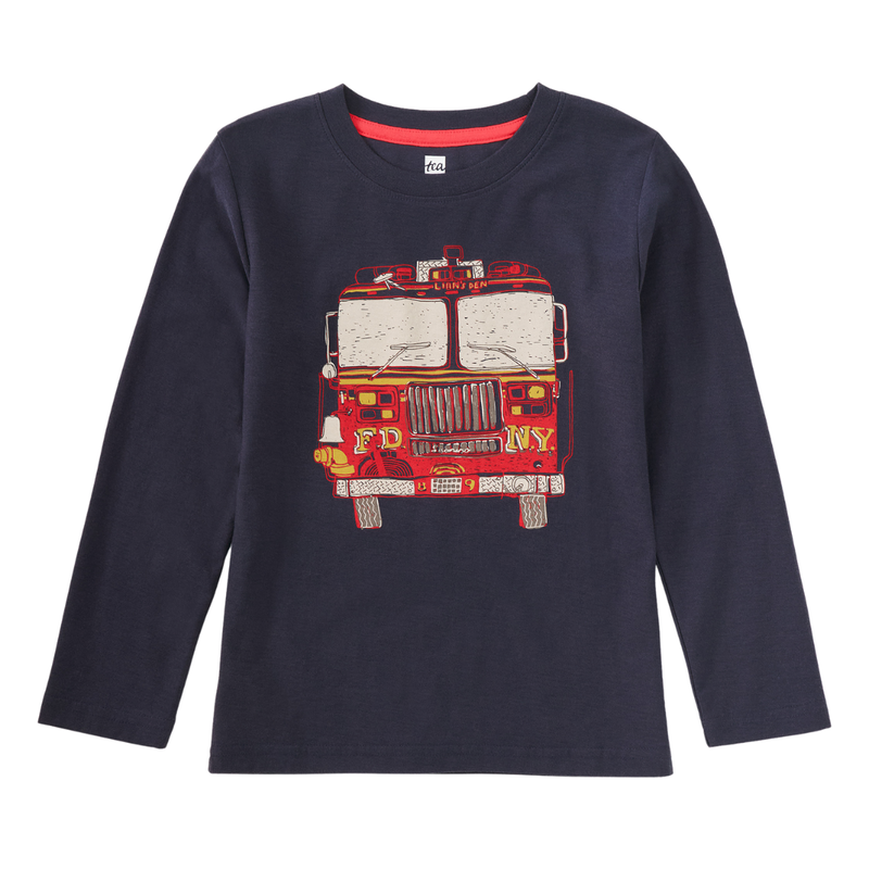 Boy's Fire Truck Graphic Tee Indigo