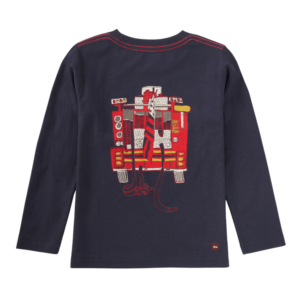 Boy's Fire Truck Graphic Tee Indigo