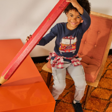 Boy's Fire Truck Graphic Tee Indigo