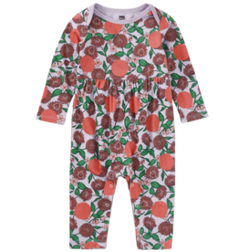 Girl's Lap Shoulder Romper Persimmon Dot Floral