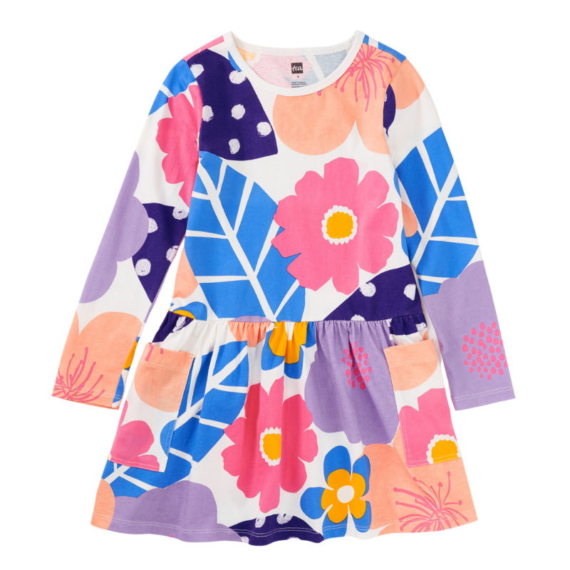 LS Pocket Dress Oversized Cherry Blossoms