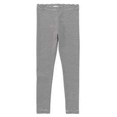 Girl's Striped Leggings-Jet Black