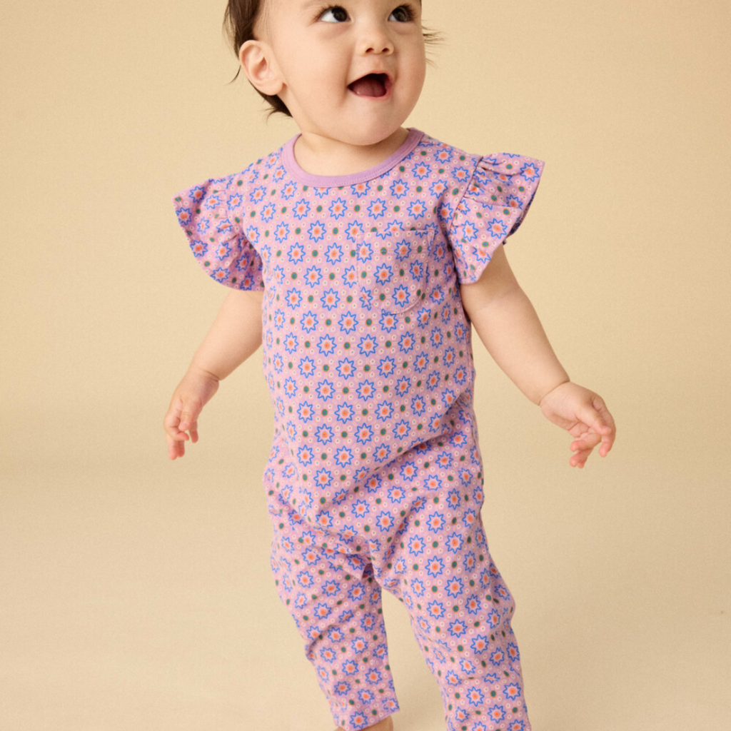 Ruffle Sleeve Romper-Korean Tiles
