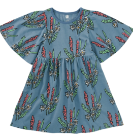 Butterfly Sleeve Dress-Block Print Floral