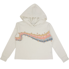 TINY WHALES INC "COSMOS" BOXY HOODED L/S TEE NATURAL