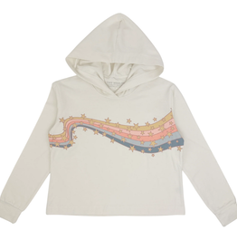 TINY WHALES INC "COSMOS" BOXY HOODED L/S TEE NATURAL