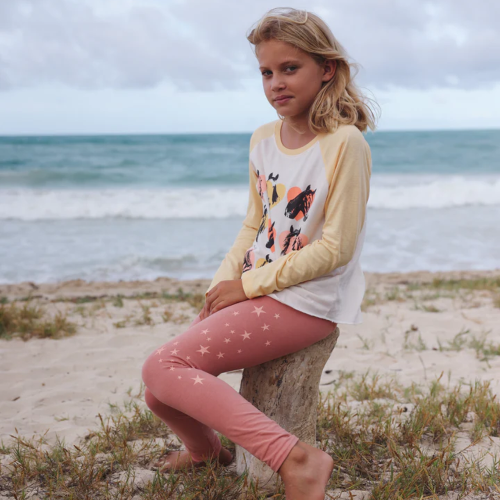 TINY WHALES INC "COSMOS" LEGGINS ROSE
