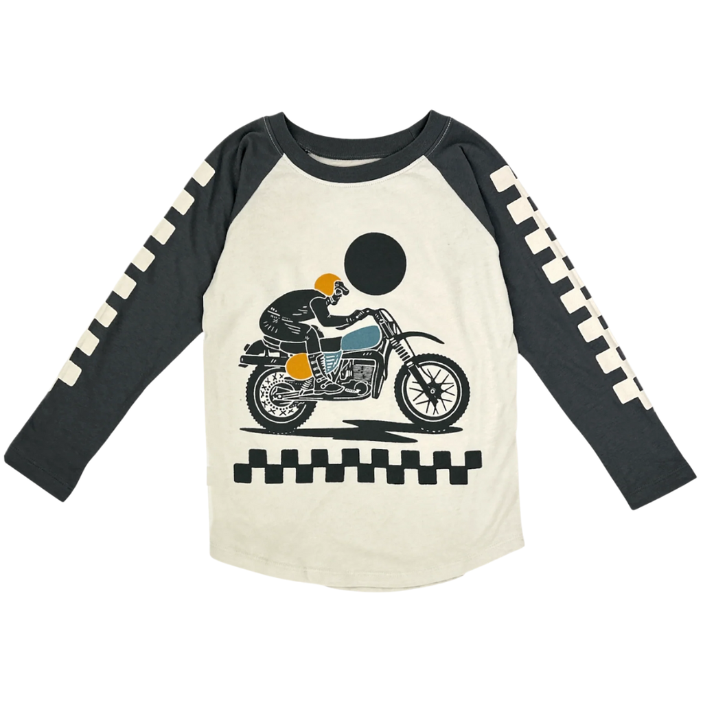 TINY WHALES INC "ENDURO" L/S RAGLAN TOP CINDER/VINT. BLACK