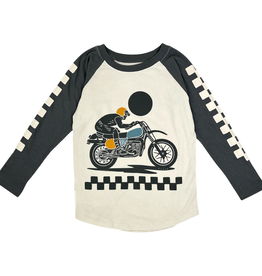 TINY WHALES INC "ENDURO" L/S RAGLAN TOP CINDER/VINT. BLACK