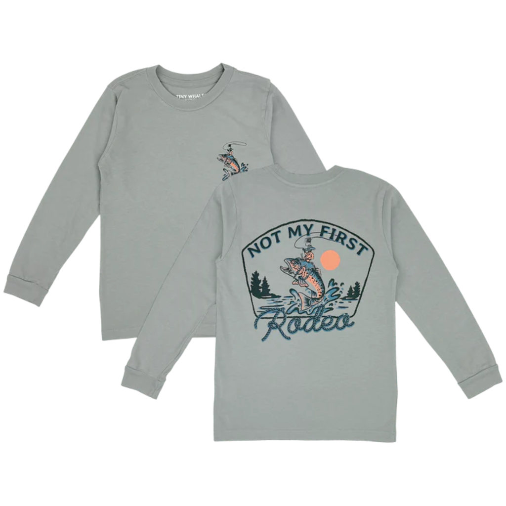 TINY WHALES INC "FIRST RODEO" L/S SHIRT GRANITE