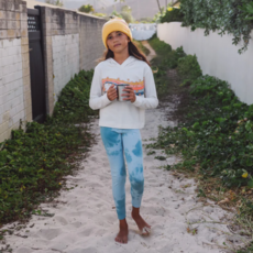 TINY WHALES INC "HEAD IN THE CLOUDS" LEGGINS SKY/DENIM