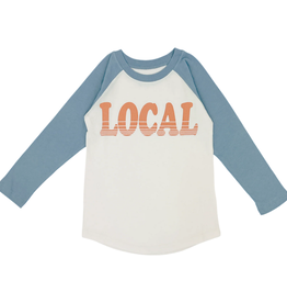 TINY WHALES INC "LOCAL" L/S RAGLAN TOP NATURAL/LAKE