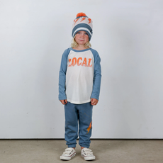 TINY WHALES INC "LOCAL" L/S RAGLAN TOP NATURAL/LAKE
