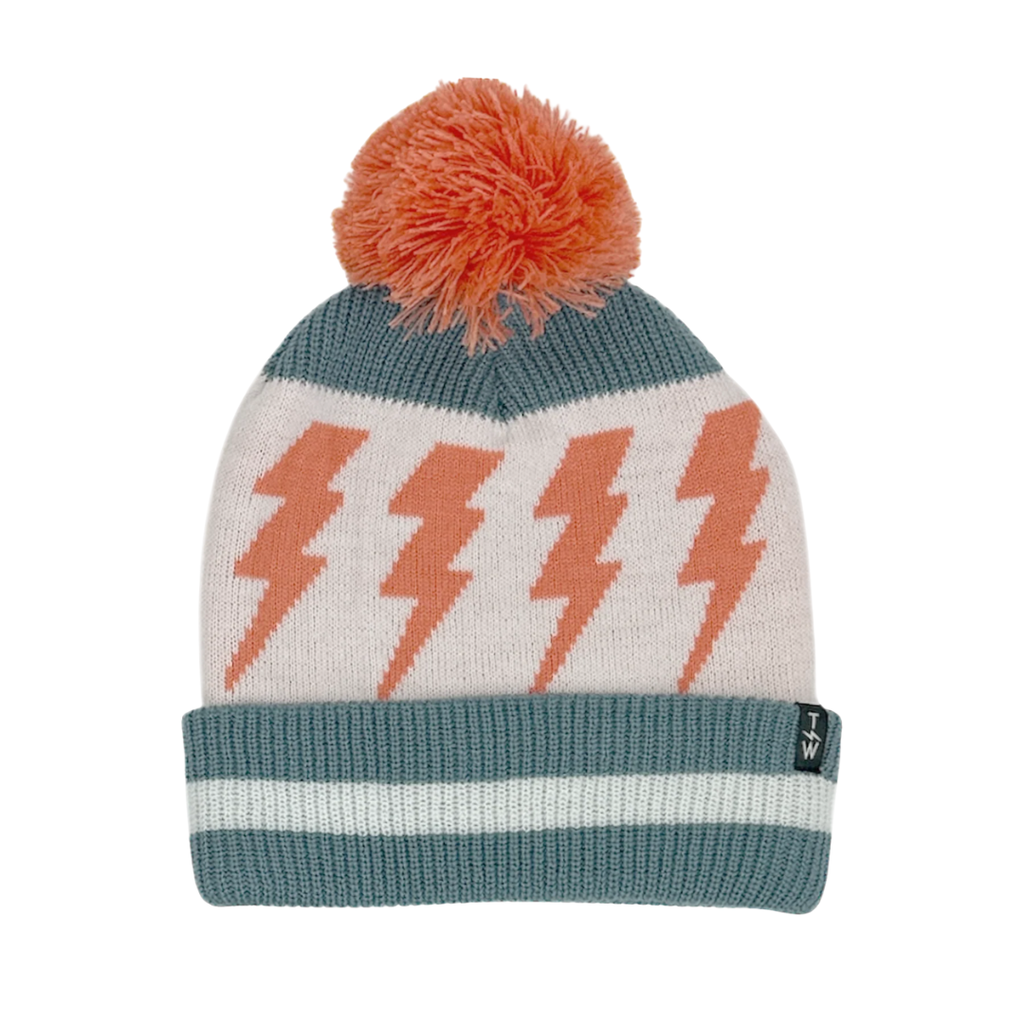 TINY WHALES INC "RAD POWERS" BEANIE-NATURAL/LAKE