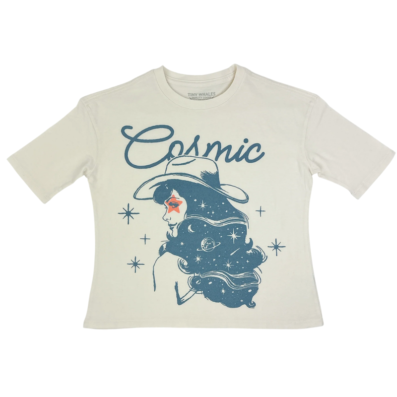 TINY WHALES INC "REACH FOR THE STARS" GIRL SUPER TEE NATURAL