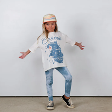 TINY WHALES INC "REACH FOR THE STARS" GIRL SUPER TEE NATURAL