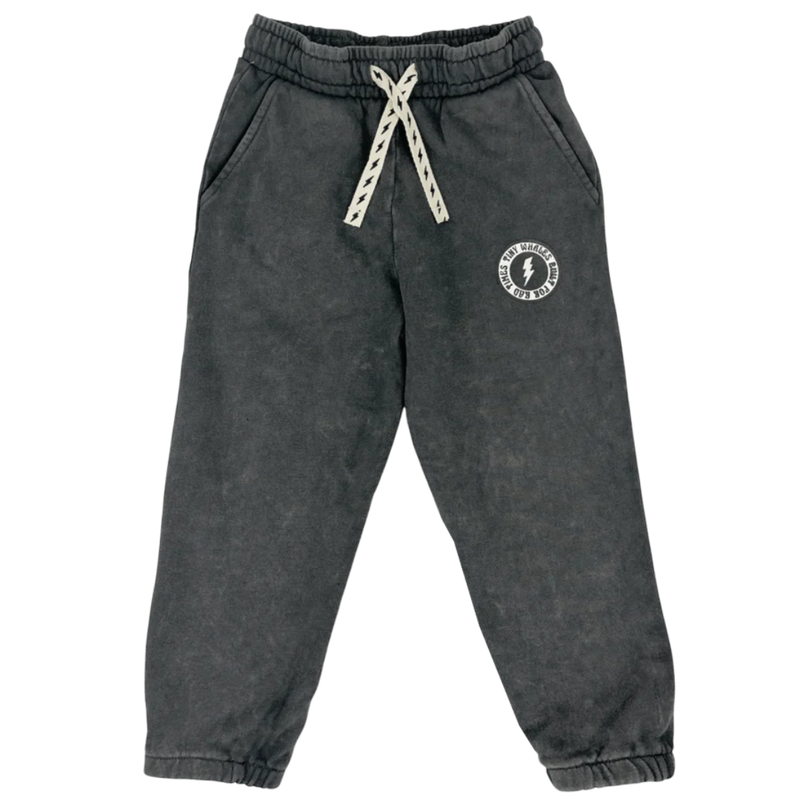 TINY WHALES INC "ROAD TRIP" SWEATPANTS MINERAL BLACK