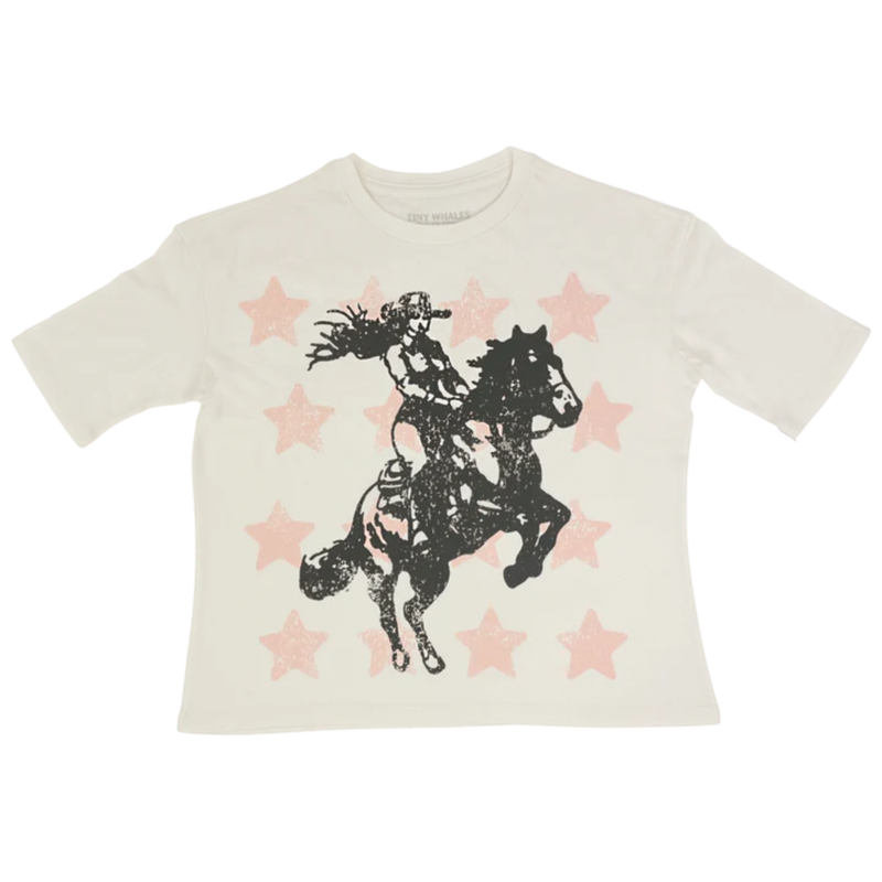 TINY WHALES INC "RODEO STAR" GIRLS SUPER TEE NATURAL