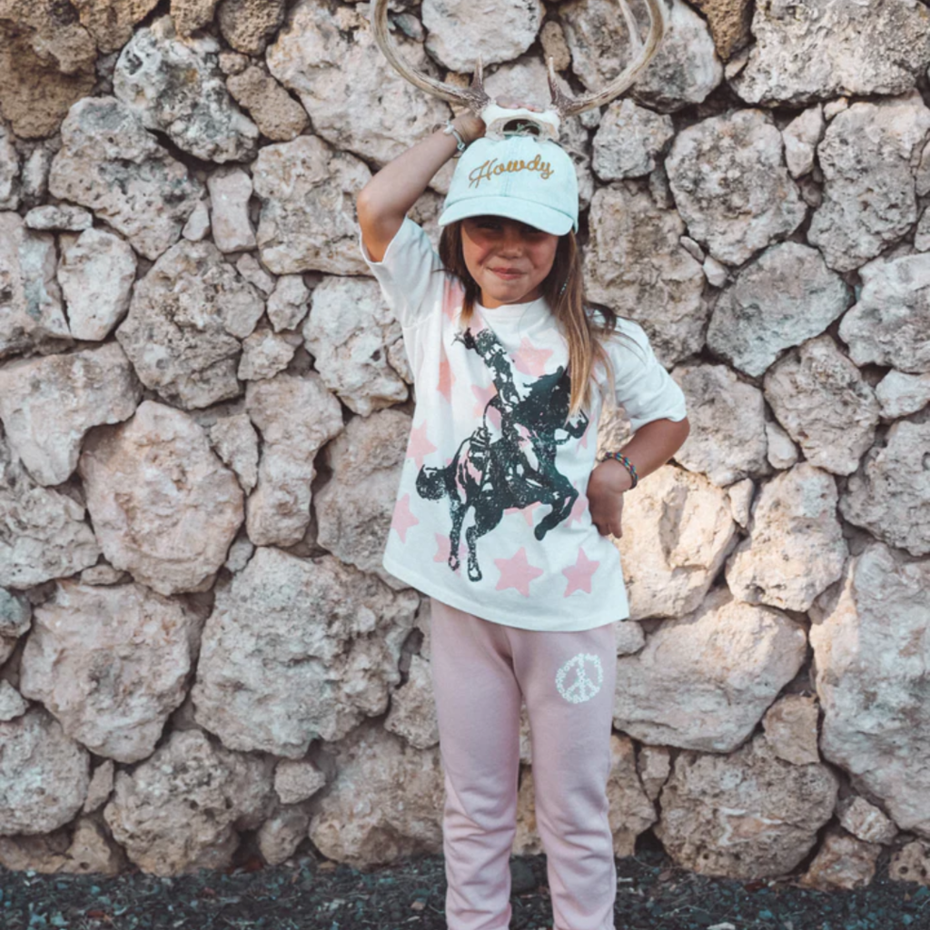 TINY WHALES INC "RODEO STAR" GIRLS SUPER TEE NATURAL