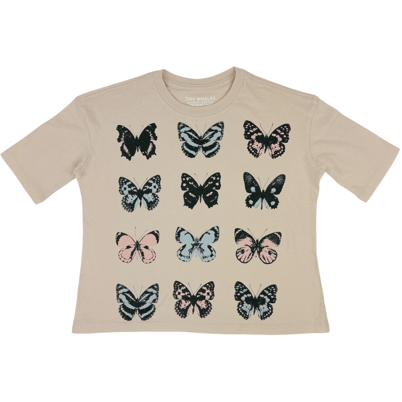 TINY WHALES INC "TAKE FLIGHT" GIRLS SUPER TEE SAND