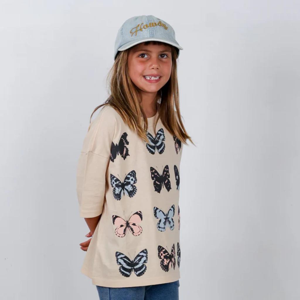 TINY WHALES INC "TAKE FLIGHT" GIRLS SUPER TEE SAND