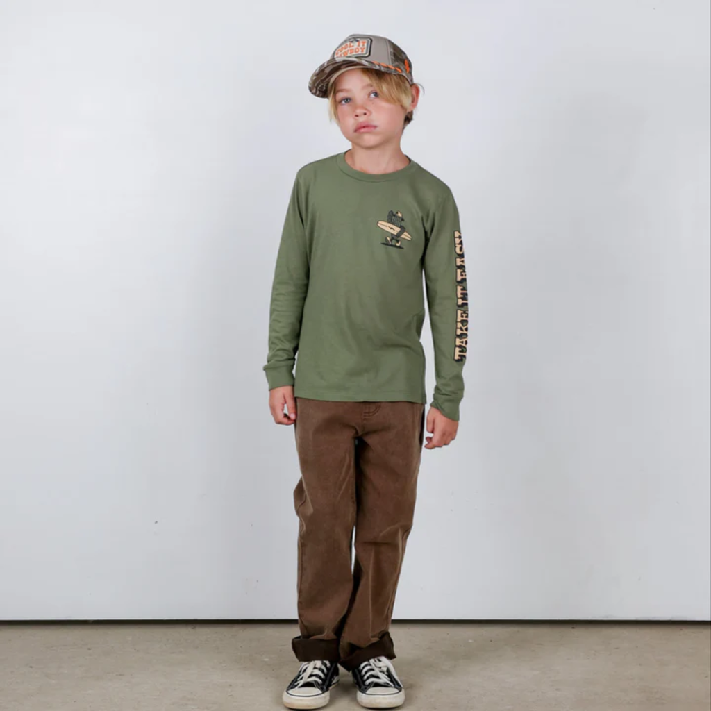 TINY WHALES INC "TAKE IT EASY" L/S SHIRT PINE