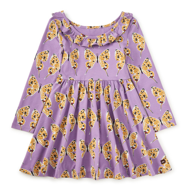 Girl's Ruffle Collar Ballet Dress Dragon Swallowtail Butterflies