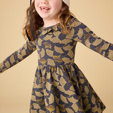 Girl's Ruffle Collar Ballet Dress Gingko Leaf & Dot