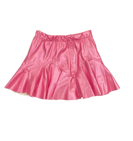 Hannah Banana FIT AND FLARE FAUX LEATHER SKIRT PINK