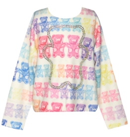 Hannah Banana GUMMY BEAR ALL OVER PRINT SWEATSHIRT W/RHINE. WHT MULTI