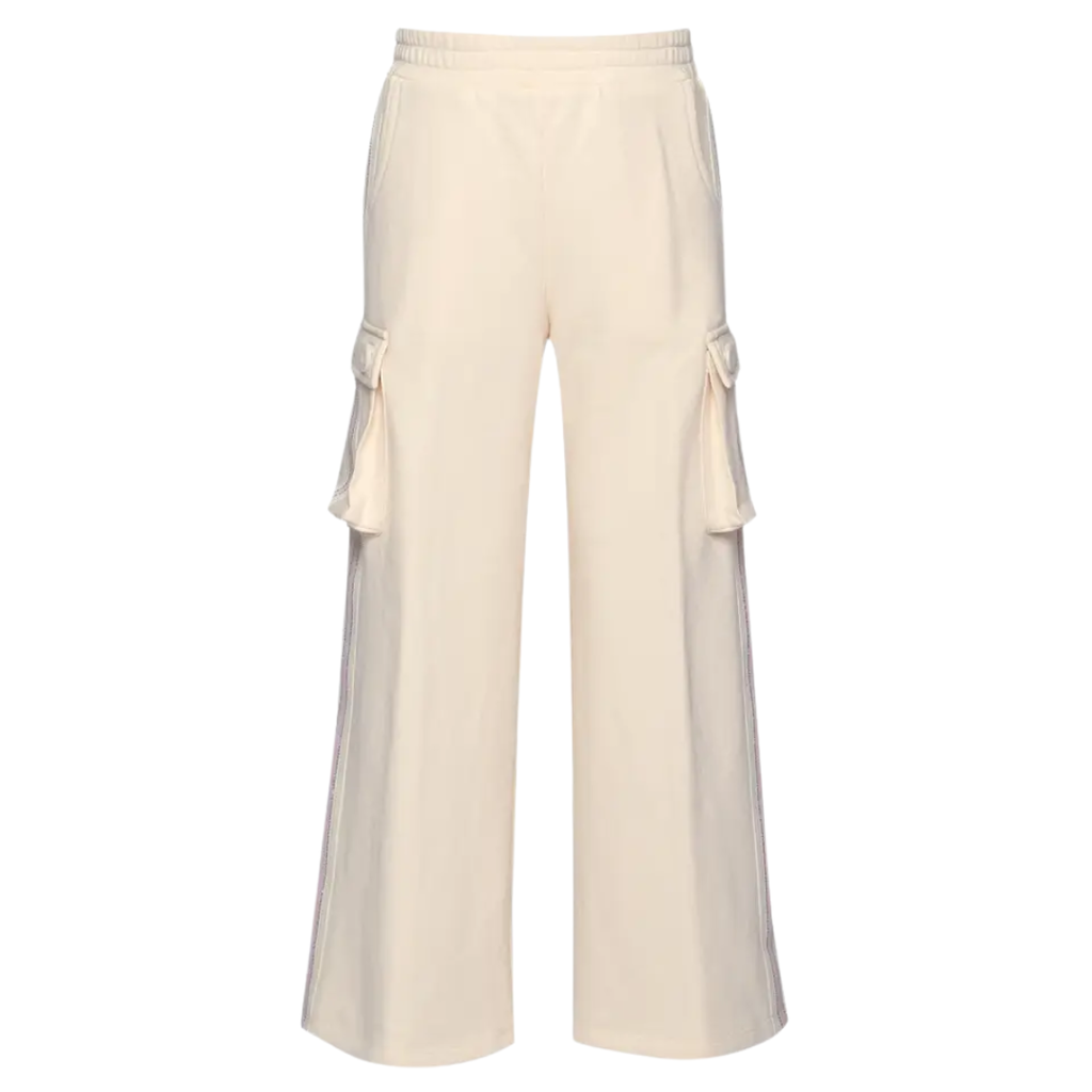 Hannah Banana FRENCH TERRY SWEATPANTS W/CARGO POCKETS IVORY