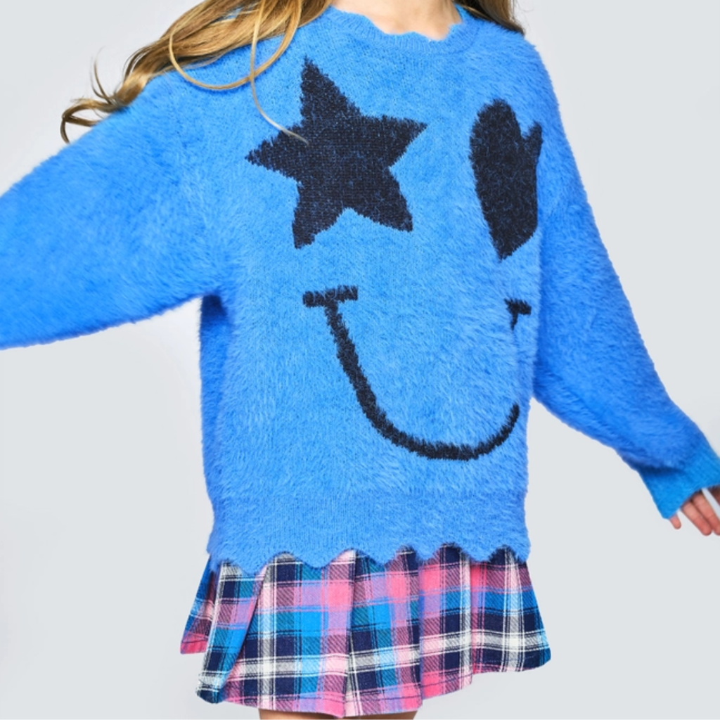 Hannah Banana PLAID DENIM PLEATED SKIRT PINK MULTI