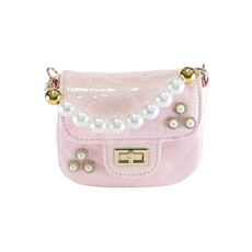 DOE A DEAR EMBELLISHED PATENT QUILTED PURSE