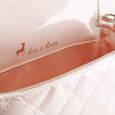 DOE A DEAR EMBELLISHED PATENT QUILTED PURSE