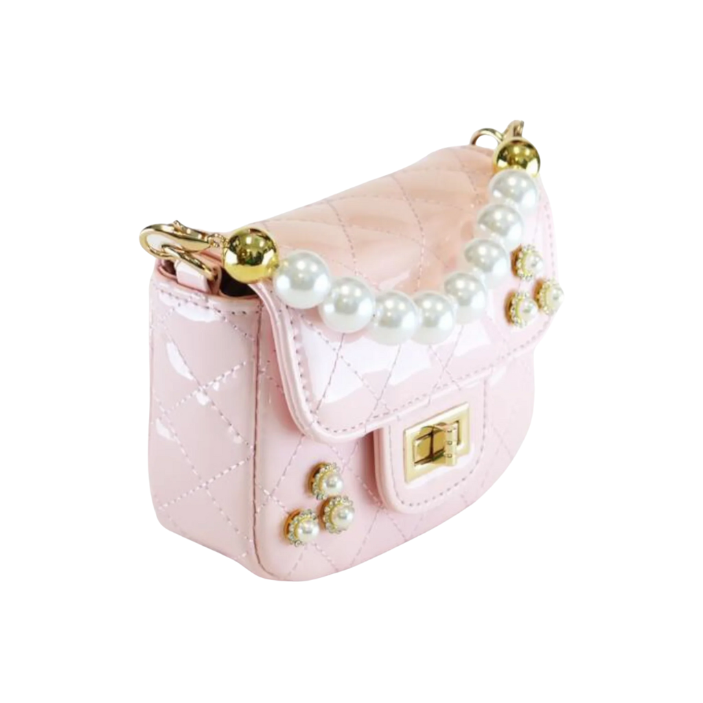 DOE A DEAR EMBELLISHED PATENT QUILTED PURSE