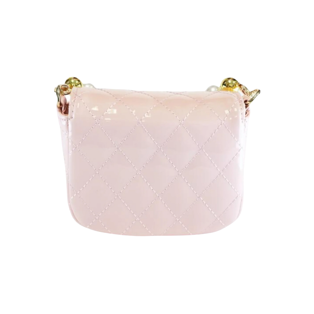 DOE A DEAR EMBELLISHED PATENT QUILTED PURSE