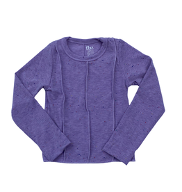 FLOWERS BY ZOE GIRL'S PURPLE SPLATTER RIB TOP